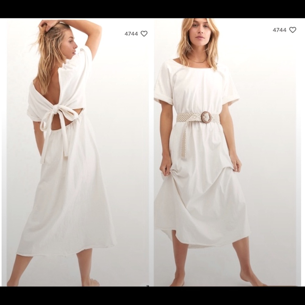 New FP Beach White Sorrento Midi Dress Size Large